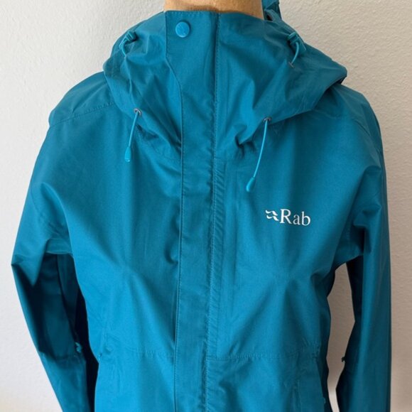 Rab sz S Downpour Waterproof Jacket Women's Blue Jacket pertex shield like new - Picture 2 of 9